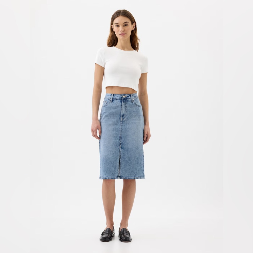 GAP denim midi pencil skirt